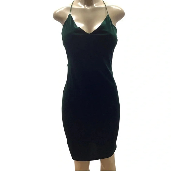 B. Darlin Dark Green Velvet Dress Size 11/12 Preloved - Picture 1 of 5